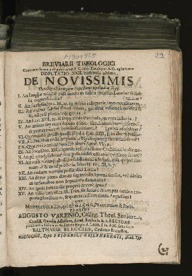Vorschaubild von De Novissimis Theologica ...
