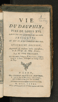 Vorschaubild von Vie Du Dauphin, Pere De Louis XVI.