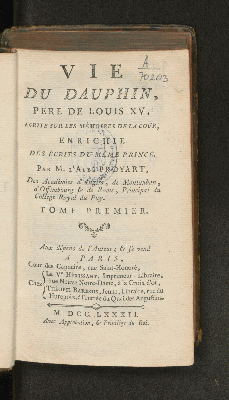 Vorschaubild von [Vie Du Dauphin, Pere De Louis XV]