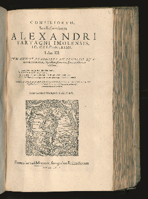 Vorschaubild von [Consiliorum, Seu Responsorum Alexandri Tartagni Imolensis, IC. Celeberrimi, Liber ...]