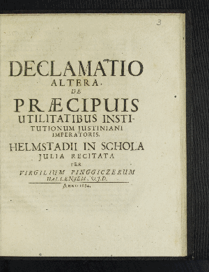 Vorschaubild von De Praecipuis Utilitatbius Institutionum Iustiniani Imperatoris