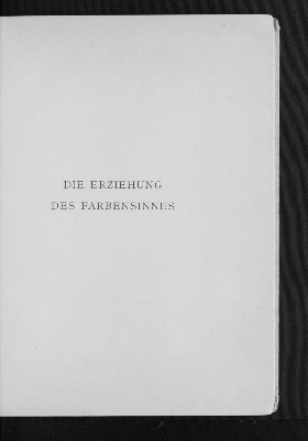 Vorschaubild von Die Erziehung des Farbensinnes