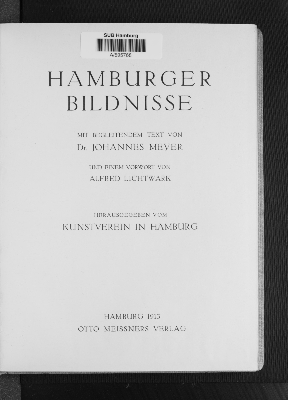 Vorschaubild von Hamburger Bildnisse