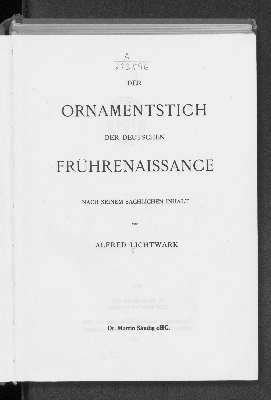 Vorschaubild von Der Ornamentstich der deutschen Frührenaissance