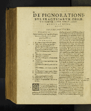 Vorschaubild von De Pignorationibvs, Practicarvm Observationvm Liber Singvlaris: Avctvs Et Recognitvs.