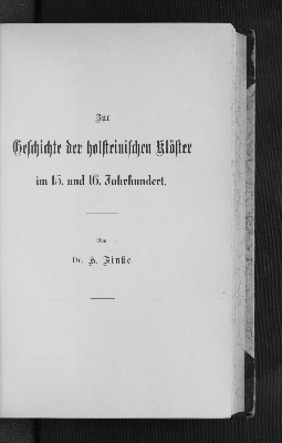 Vorschaubild von Zur Geschichte der holsteinischen Klöster im 15. und 16. Jahrhundert