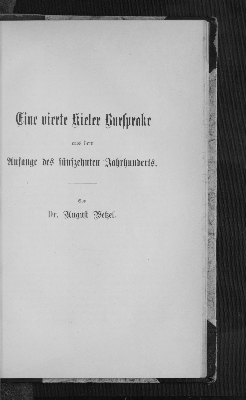 Vorschaubild von Eine vierte Kieler Bursprake aus dem Anfange des fünfzehnten Jahrhunderts