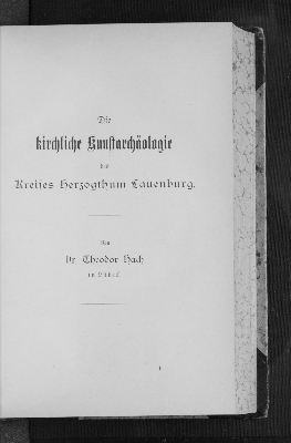 Vorschaubild von Die kirchliche Kunstarchäologie des Kreises Herzogthum Lauenburg