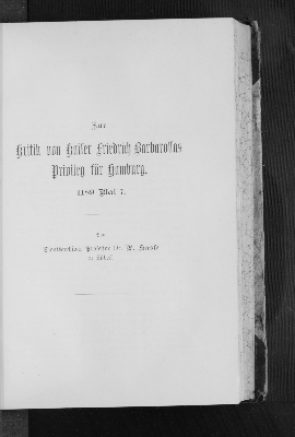 Vorschaubild von Zur Kritik von Kaiser Friedrich Barbarossas Privileg für Hamburg 1189 Mai 7