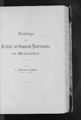 Vorschaubild von Beiträge zur Geschichte und Geographie Nordfrieslands im Mittelalter