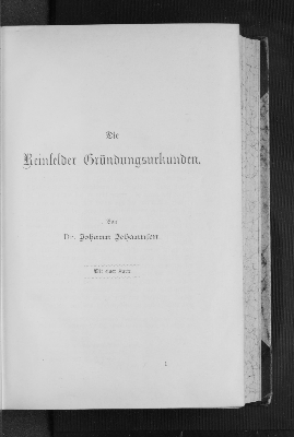 Vorschaubild von Die Reinfelder Gründungsurkunden