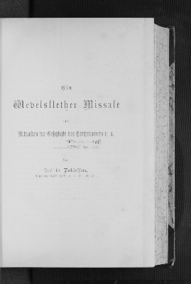 Vorschaubild von Ein Wevelsflether Missale mit Urkunden zur Geschichte des Kirchenackers u. a.
