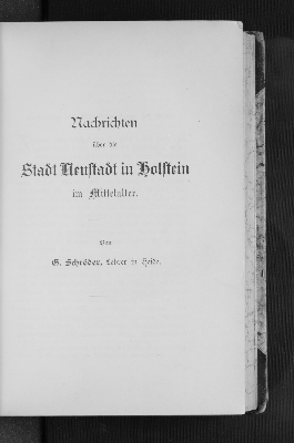 Vorschaubild von Nachrichten über die Stadt Neustadt in Holstein im Mittelalter