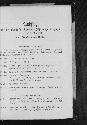 Vorschaubild von Ausflug der Gesellschaft für Schleswig=Holsteinische Geschichte am 21. und 22. Mai 1927 nach Ratzeburg und Mölln.