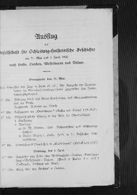 Vorschaubild von Ausflug der Gesellschaft für Schleswig=Holsteinische Geschichte am 31. Mai und 1. Juni 1930 nach Heide, Lunden, Wesselburen und Büsum.