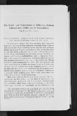 Vorschaubild von Das Bettel- und Armenwesen in Schleswig-Holstein während der 1. Hälfte des 19. Jahrhunderts [Teil 1]