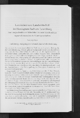 Vorschaubild von Landesherr und Landwirtschaft im Herzogtum Sachsen-Lauenburg