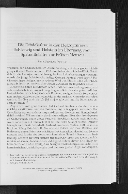 Vorschaubild von Die Fehdekultur in den Herzogtümern Schleswig und Holstein im Übergang vom Spätmittelalter zur Frühen Neuzeit