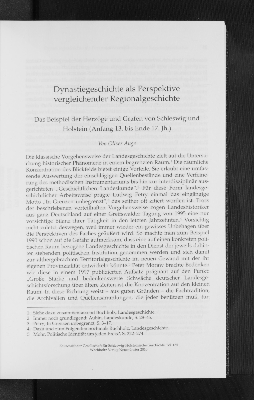 Vorschaubild von Dynastiegeschichte als Perspektive vergleichender Regionalgeschichte. Das Beispiel der Herzöge und Grafen von Schleswig und Holstein (Anfang 13. bis Ende 17. Jh.)