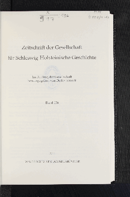 Vorschaubild von [Zeitschrift der Gesellschaft für Schleswig-Holsteinische Geschichte]