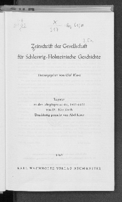 Vorschaubild von [Zeitschrift der Gesellschaft für Schleswig-Holsteinische Geschichte]