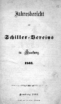 Vorschaubild von [Jahresbericht des Schiller-Vereins in Hamburg]