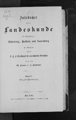 Vorschaubild von [Jahrbücher für die Landeskunde / Gesellschaft für Schleswig-Holstein-Lauenburgische Geschichte]