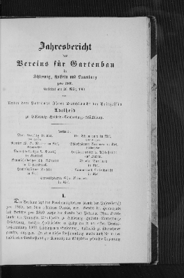 Vorschaubild von Jahresbericht d. Vereins für Gartenbau in Schleswig, Holstein und Lauenburg