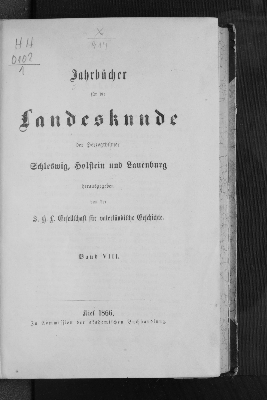 Vorschaubild von [Jahrbücher für die Landeskunde / Gesellschaft für Schleswig-Holstein-Lauenburgische Geschichte]