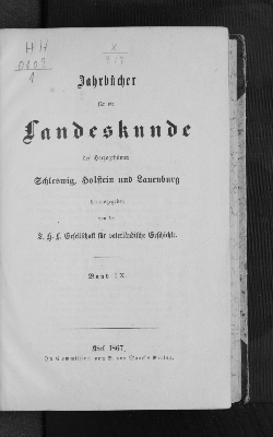 Vorschaubild von [Jahrbücher für die Landeskunde / Gesellschaft für Schleswig-Holstein-Lauenburgische Geschichte]