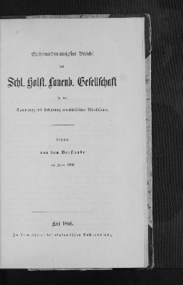 Vorschaubild von 27. Bericht der S. H. L. Gesellschaft für die Sammlung u. Erhaltung vaterländischer Alterthümer 1866