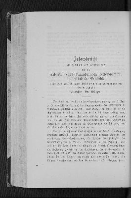 Vorschaubild von Jahresbericht im Namen des Vorstandes an die Schlesw.=Holst.=Lauenburgische Gesellschaft für vaterländische Geschichte