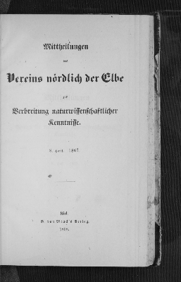 Vorschaubild von Mittheilungen des Vereins nördlich der Elbe zur Verbreitung naturwissenschaftlicher Kenntnisse.