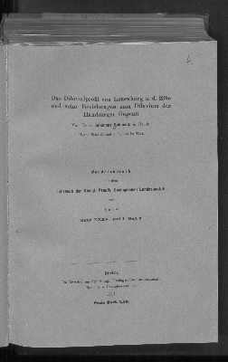 Vorschaubild von Das Diluvialprofil von Lauenburg a. d. Elbe und seine Beziehungen zum Diluvium der Hamburger Gegend