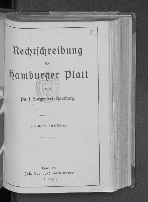 Vorschaubild von Rechtschreibung des Hamburger Platt