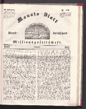 Vorschaubild von 10. Jahrgang. N°. 112. Bremen. 1860. April