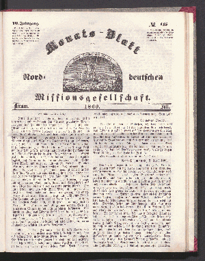 Vorschaubild von 10. Jahrgang. N°. 115. Bremen. 1860. Ju