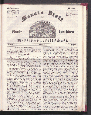 Vorschaubild von 10. Jahrgang. N°. 116. Bremen. 1860. August