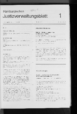Vorschaubild von Hamburgisches Justizverwaltungsblatt Nr. 1