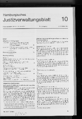 Vorschaubild von Hamburgisches Justizverwaltungsblatt 10