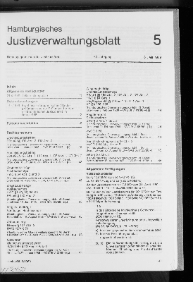 Vorschaubild von Hamburgisches Justizverwaltungsblatt 5