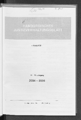 Vorschaubild von [Hamburgisches Justizverwaltungsblatt]