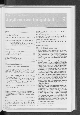 Vorschaubild von Hamburgisches Justizverwaltungsblatt 9