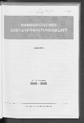 Vorschaubild von [Hamburgisches Justizverwaltungsblatt]