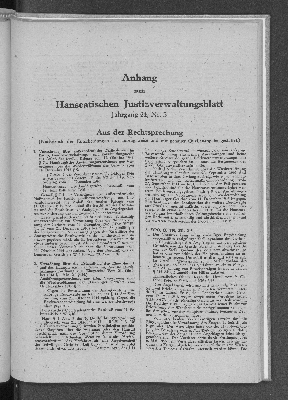 Vorschaubild von Anhang zum Hanseatischen Justizverwaltungsblatt Jahrgang 24, Nr. 3