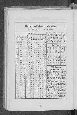 Vorschaubild von Tabellarischer Kalender für die Jahre 1850 bis 1917.