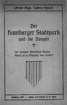 Vorschaubild von Der Hamburger Stadtpark und die Neuzeit