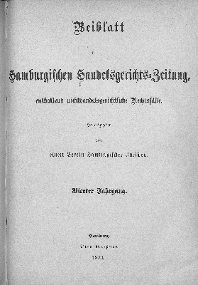 Vorschaubild von [Hamburgische Handelsgerichts-Zeitung]