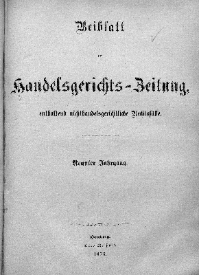 Vorschaubild von [Hamburgische Handelsgerichts-Zeitung]