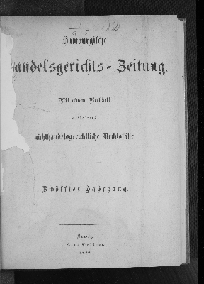 Vorschaubild von [Hamburgische Handelsgerichts-Zeitung]